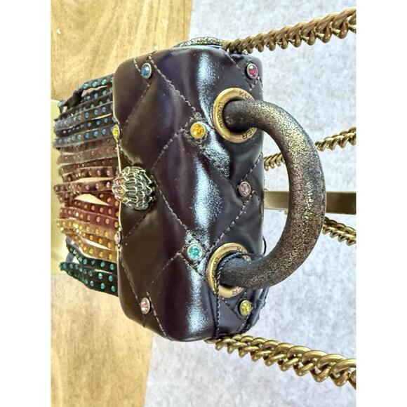 🔥 NWT Kurt Geiger London Micro Kensington Fringe Convertible Crossbody Bag Boho - Picture 7 of 13